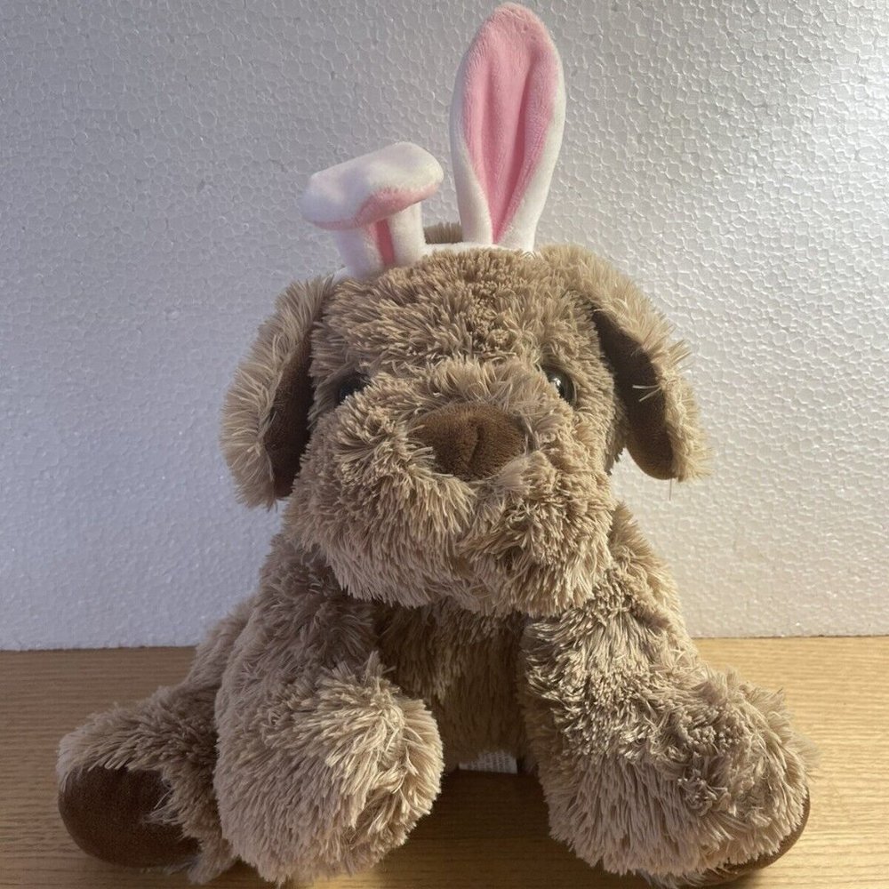 Russell Stover Bunny Dog Plush Brown Puppy Cocoa Stuffed Animal Easter Ears 13”